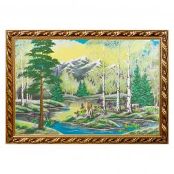Картина "Весенний пейзаж" багет №9 60х90 см, каменная крошка