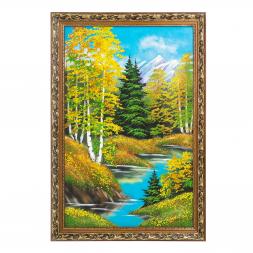 Картина "Осенний пейзаж" багет 46х66 см, каменная крошка