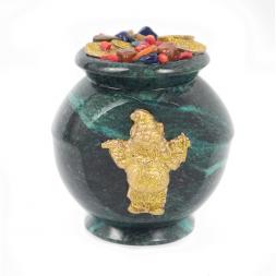 Сувенир "Горшок с гномом" змеевик