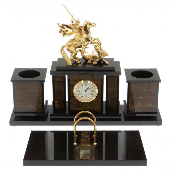 Настольный набор &amp;quot; Георгий Победоносец&amp;quot; из яшмы 129976