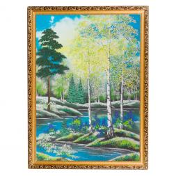 Картина "Весенний пейзаж" багет 56х76 см вертикальная, каменная крошка