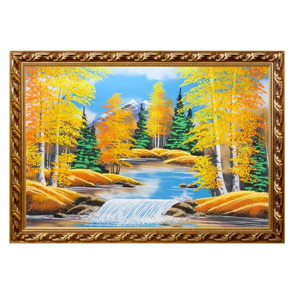 Картина &amp;quot;Осенний пейзаж&amp;quot; багет 56х76 см, каменная крошка 111701