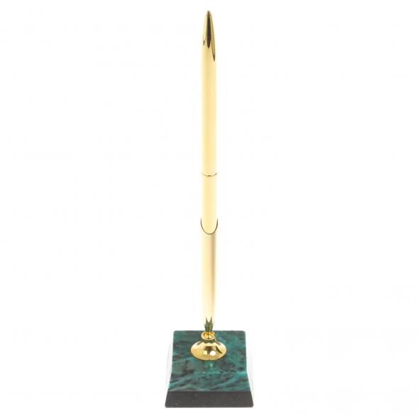 Подставка под ручку из темно-зеленого змеевика 5х5х22 см 129992