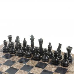 Шахматы "Дебют" мрамор, ракушечник доска 38х38 см