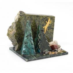 Сувенир &amp;quot;Скала с елками&amp;quot; змеевик