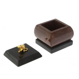 Шкатулка "Мышка" из камня лемезит 4,5х4,5х6 см